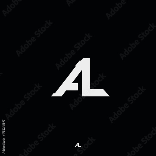 Free Download Modern minimalist white uppercase letter 'A' or 'AL' graphic on a sleek black background, abstract design element, typography concept - GFXLoad