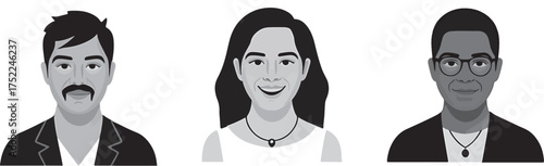 Diverse group of professional people avatars for business collaboration and teamwork