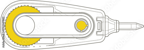 Correction tape dispenser on a white background, office supplies
