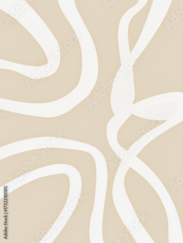 Abstract Organic Shapes Seamless Pattern Light Gray Minimalist Background Flowing Curves Modern Neutral Design Contemporary Wallpaper Texture Soft Geometric Vector Illustration