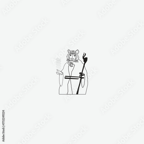 Tiger Sorcerer Vector Illustration
