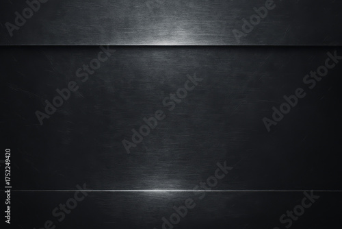 Dark brushed metal texture background with reflective surface
