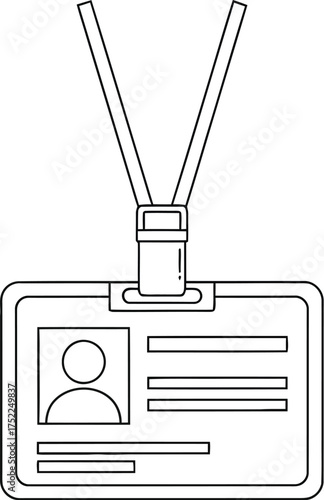 Minimalist identification card on a lanyard, employee access badge