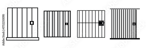 Jail, prison icon. Vector illustration, flat design EOS 10