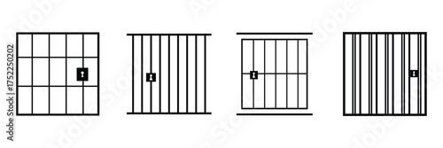 Jail, prison icon. Vector illustration, flat design EOS 10