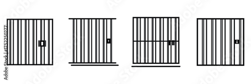 Jail, prison icon. Vector illustration, flat design EOS 10