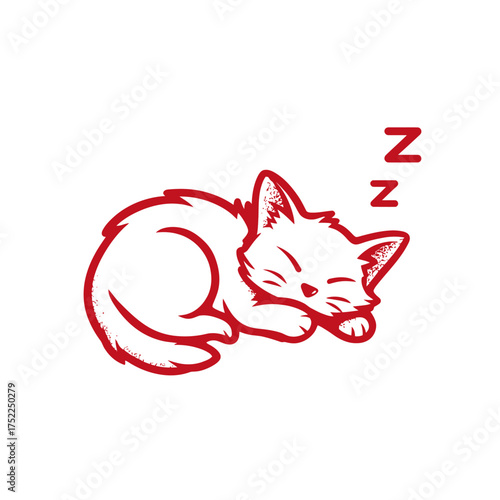 Sleeping cat with 'Zzz'