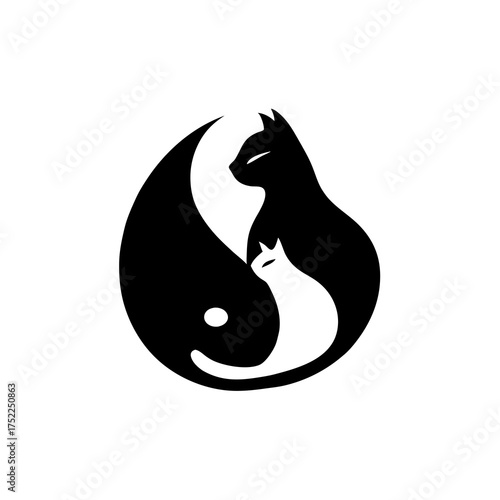 Cat Yin Yang Symbol
