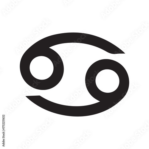 Cancer zodiac sign silhouette vector flat illustration design