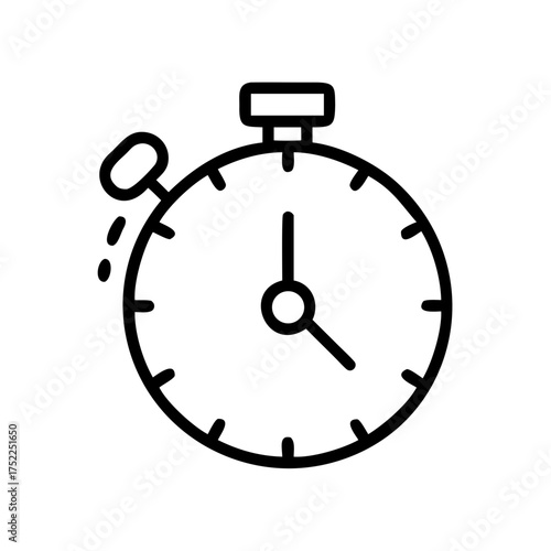 Stopwatch showing five minutes past twelve