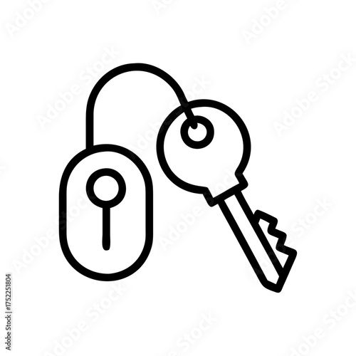 Key and key chain icon for security purposes