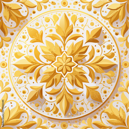 Seamless pattern of golden baroque ornaments