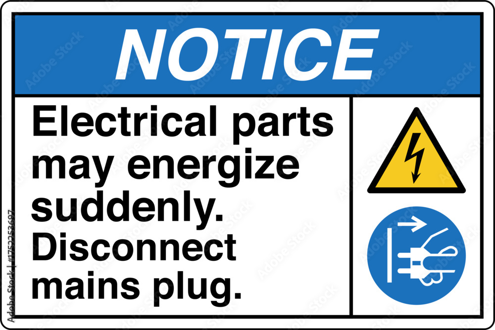 Fototapeta premium 019 NOTICE Electrical parts m...