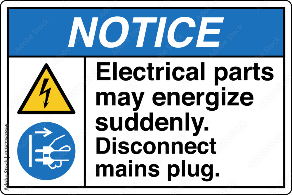 Obraz premium 017 NOTICE Electrical parts m...