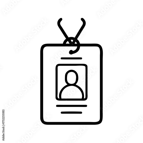 Identification card with a person icon and frame