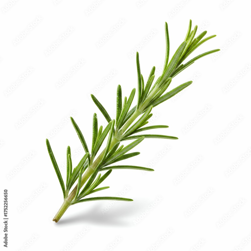 Fototapeta premium Fresh rosemary sprig isolated on white background for culinary and aromatherapy use image stock photo