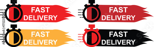 
Quick Delivery Badges for Shipping, Courier, and Transport Services