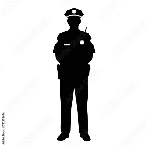 Police officer standing in uniform as a symbol for International Men's Day  