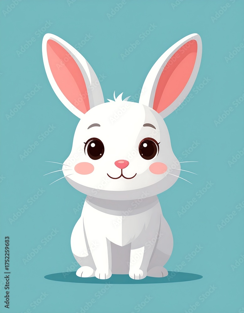 Obraz premium Cute white rabbit illustration