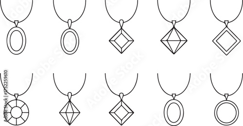 Assorted geometric pendants on chains necklace jewelry