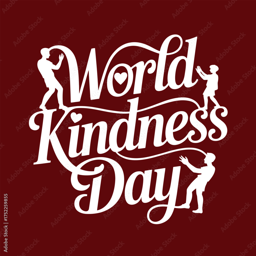 Obraz premium Elegant world kindness day typography with decorative elements. 