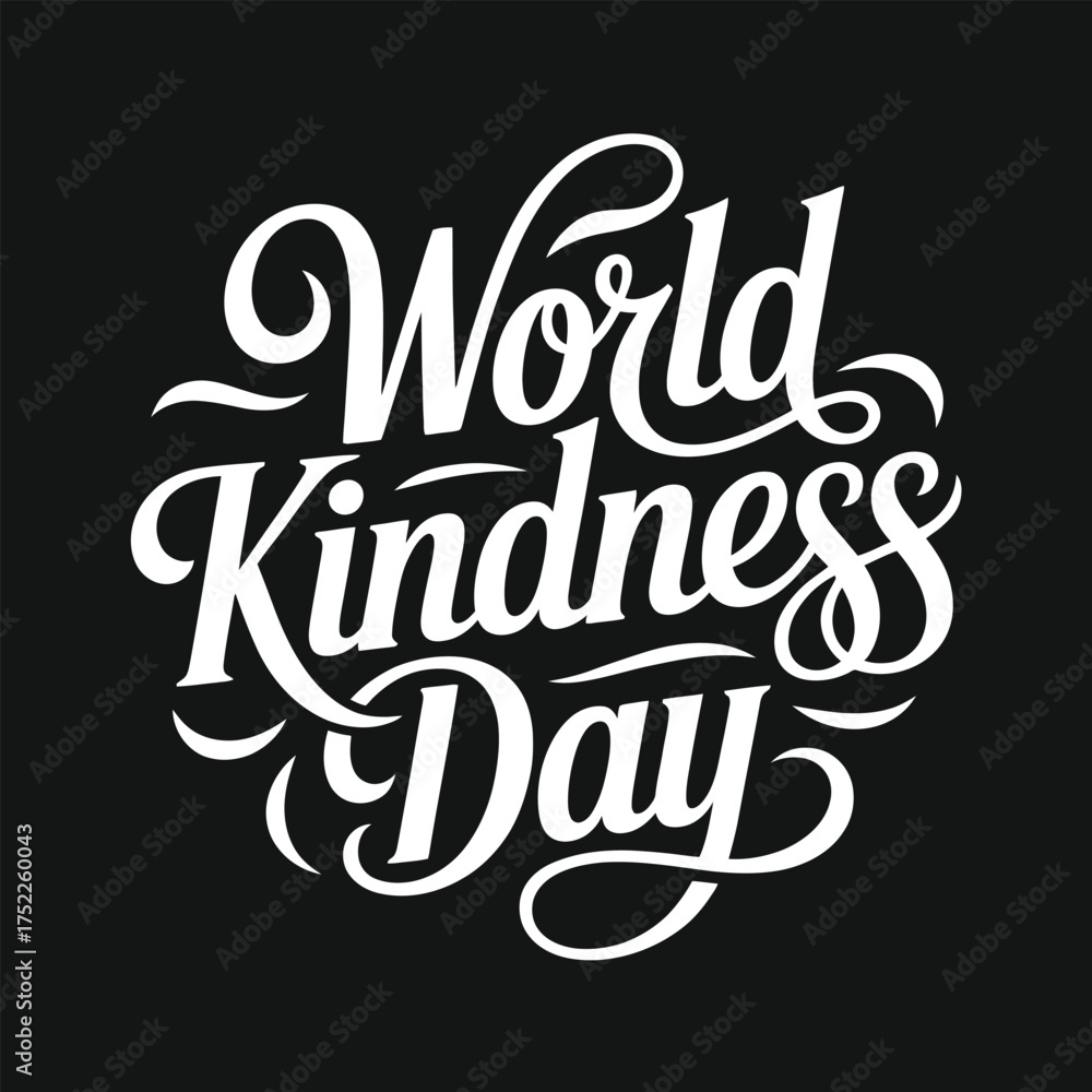 Fototapeta premium Elegant world kindness day typography with decorative elements.