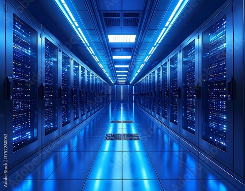 network server room with servers