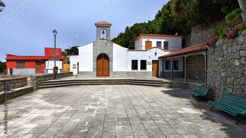 Ermita de Nuestra Senora de Guadalupe on TF-12, Anaga Mountains, Tenerife — small white chapel with bell gable and stone plaza