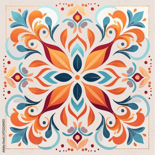 Ornate floral pattern with transparent background