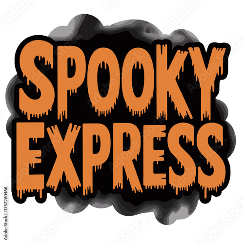 Spooky Express Dripping Orange Text on Smoky Background lettering halloween