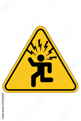 High Voltage Danger Sign Warning of Electrical Shock Risk and Potential Hazards in Industrial Environments and Public Spaces