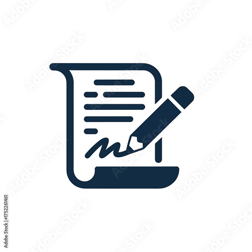 Contract Signing Icon Representing Agreement, Legal Documents, and Business Transactions