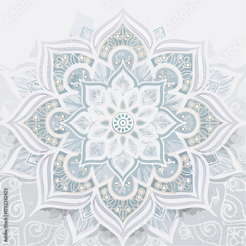 Intricate gray mandala with transparent background