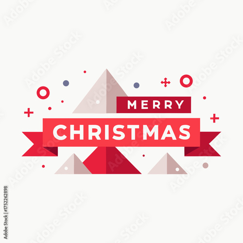 Minimalist merry christmas banner vector graphic festive holiday greeting modern illustration scalable eps