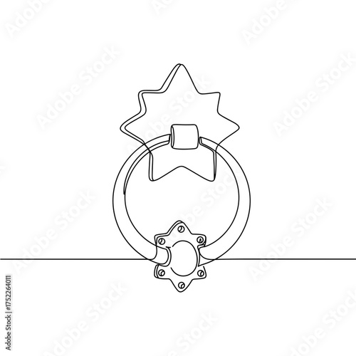 Star-shaped door knocker in simple line art design for Las Posadas  