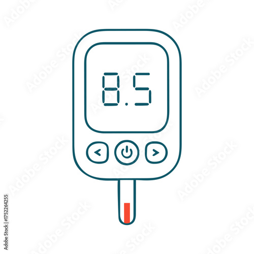 Minimalist Blood Glucose Meter Vector Illustration