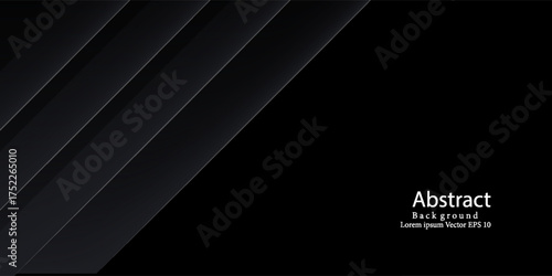 Black premium abstract background with luxury dark lines and darkness geometric shapes. modern creative trendy design