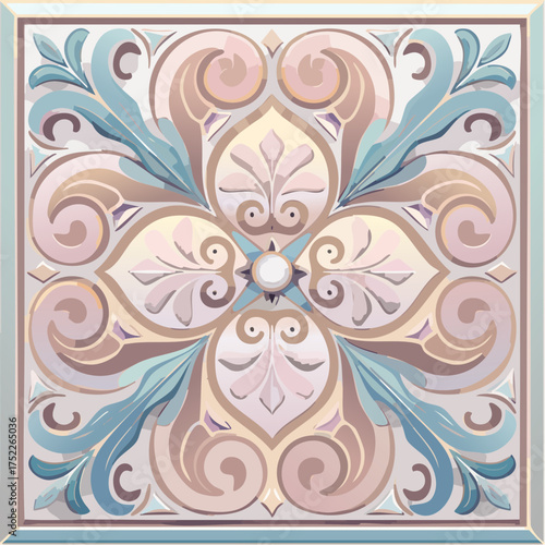 Ornate floral pattern with transparent background