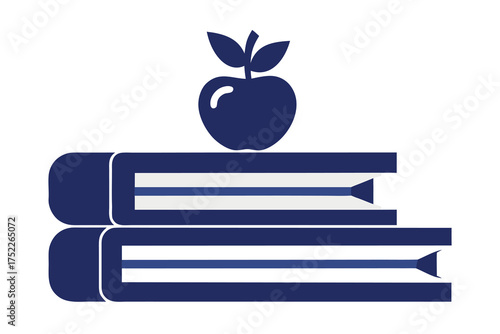 Reach for knowledge with books stacked high and topped with an apple, symbolizing education and learning for brighter futures and academic success