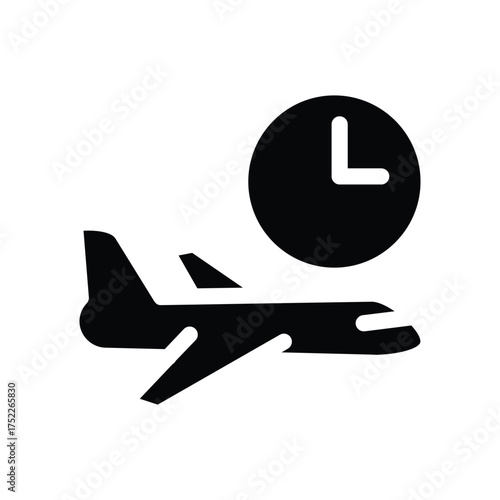 delayed flight solid icon vector design good for web or mobile app