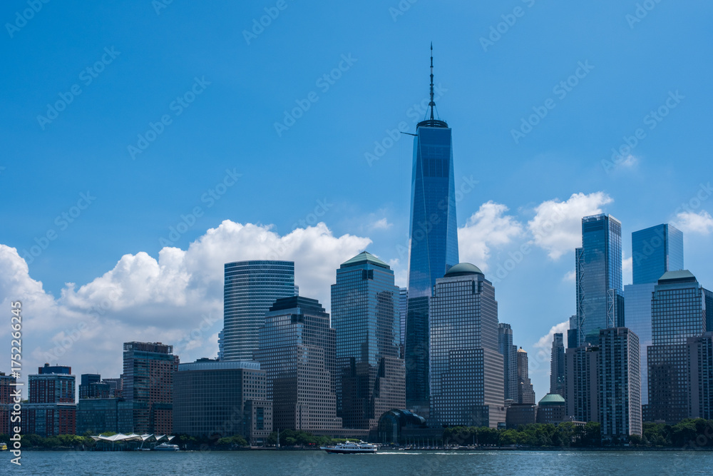 Obraz premium Sky Line von Manhattan New York vom Hudson River aus gesehen