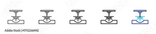 Laser melting icon set outline multistyle vector illustration concept