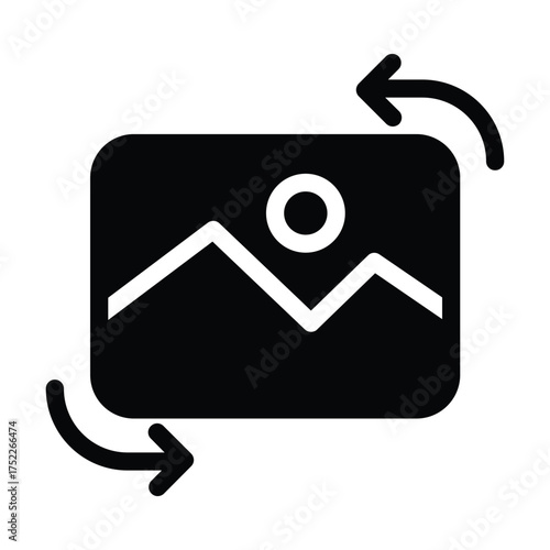 image rotate solid icon vector design good for web or mobile app