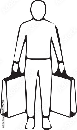 arson Standing with Crossed Arms Outline