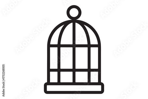 Elegant birdcage icon design symbolizing freedom or confinement
