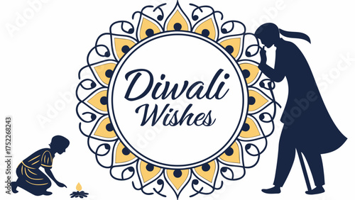 Celebrate Diwali with loved ones using this warm, inviting design to share Diwali Wishes, perfect for festive cards and social media this holiday season