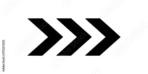 Black chevron arrows pointing right isolated on white background. High quality black chevron arrows pointing right isolated on transparent background.	