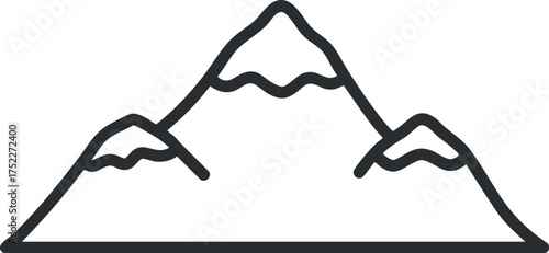 A minimalist outline illustration of majestic mountains against a clear sky ideal for outdoor themes.