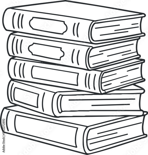 A simple outline illustration of a stack of books emphasizing education and knowledge.