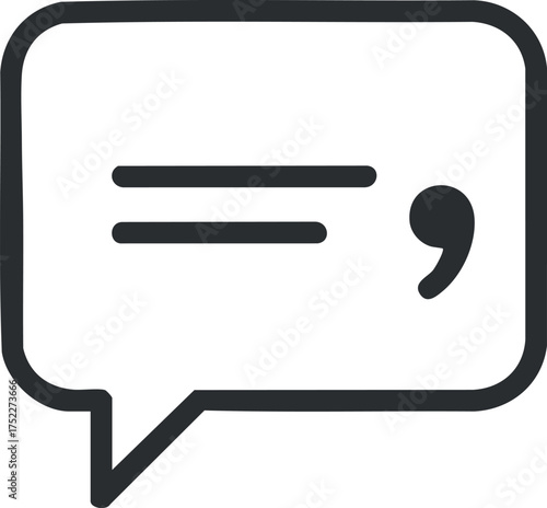 A graphic representation of a speech bubble symbolizing communication and dialogue.